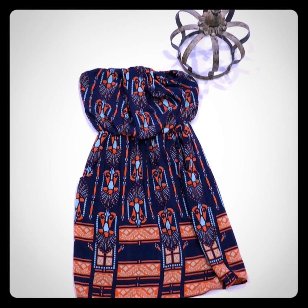 Buttons Strapless Dress S